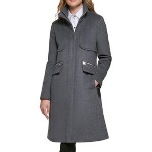 Karl Lagerfeld Charcoal Pea Coat